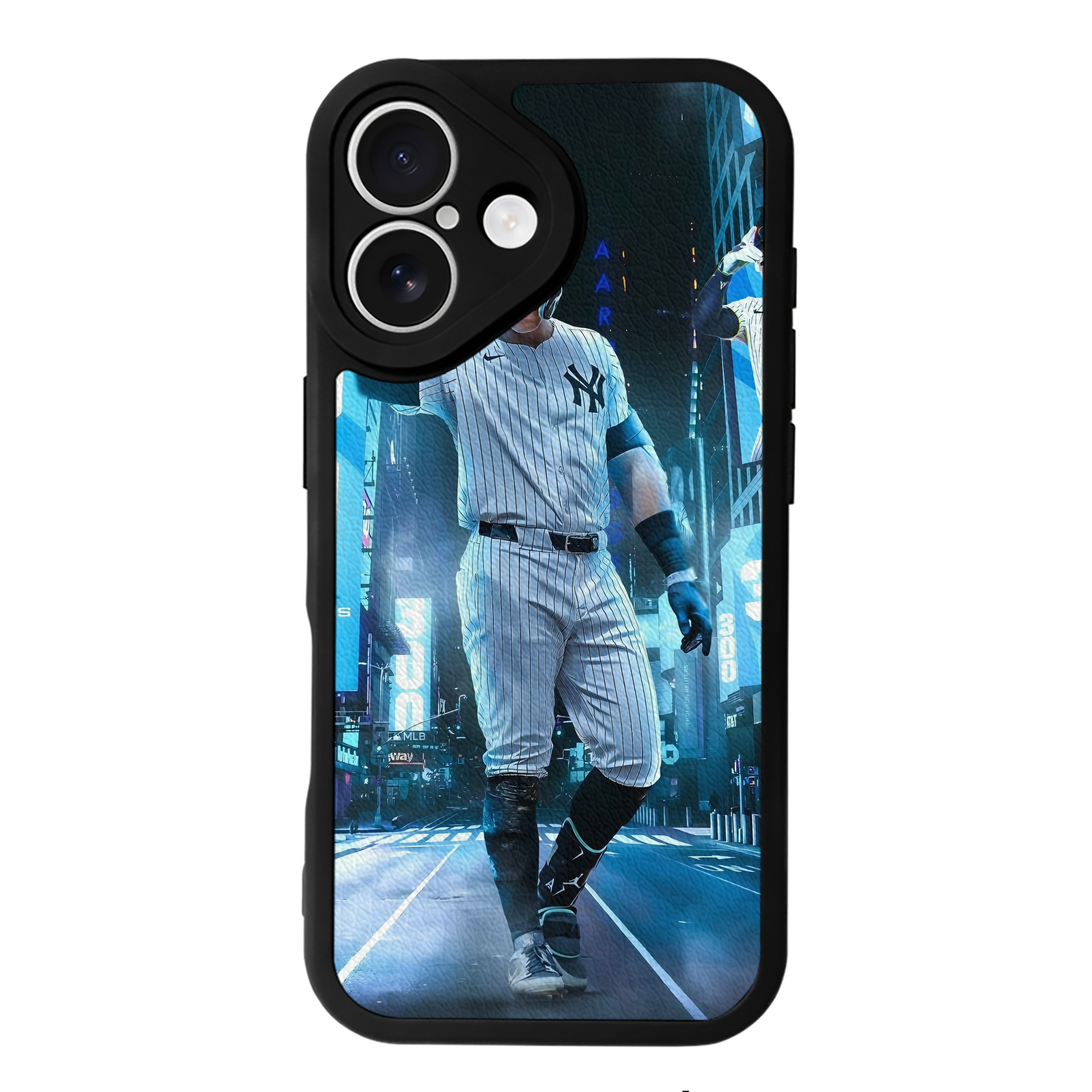 Aaron Judge 300 Home Runs 2 IPhone 16 Silicone Leather Case – UV Print, Lambskin Texture – Perfect Fit, Wireless Charging Compatible, Scratch Resistant, Precise Cutouts – Stylish Protection For IPhone 16